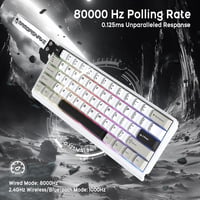 ATTACK SHARK x MAMBASNAKE X60HE mágneses billentyűzet + X11 gaming egér szett, BT/2.4G/USB-C - fehér 6