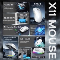 ATTACK SHARK x MAMBASNAKE X60HE mágneses billentyűzet + X11 gaming egér szett, BT/2.4G/USB-C - fehér 3