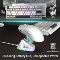 ATTACK SHARK x MAMBASNAKE X60HE mágneses billentyűzet + X11 gaming egér szett, BT/2.4G/USB-C - fehér 9
