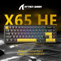 ATTACK SHARK X65 HE Mágneses Kapcsolós Gamer Billentyűzet, 65% Kompakt, 8000 Hz Mintavételezés, 0.01 mm RT Precizitás, PBT Billentyűk, RGB H 2