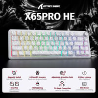 ATTACK SHARK X65PRO HE Wireless Gaming Billentyűzet, Rapid Trigger, 8000Hz, RGB - fehér 2