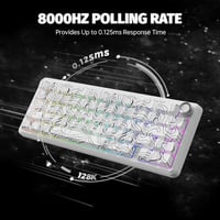 ATTACK SHARK X65PRO HE Wireless Gaming Billentyűzet, Rapid Trigger, 8000Hz, RGB - fehér 3