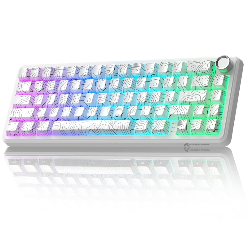 ATTACK SHARK X65PRO HE bežična gaming tipkovnica, Rapid Trigger, 8000Hz, RGB - bijela