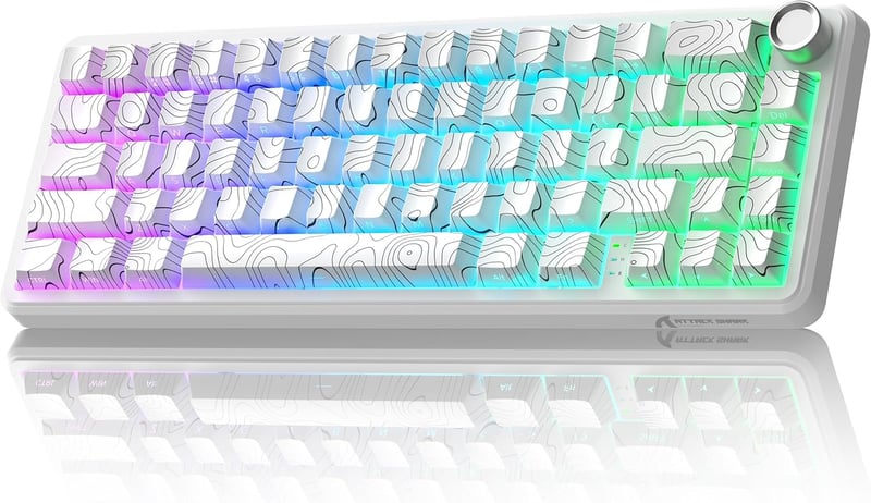 ATTACK SHARK X65PRO HE Wireless Gaming Billentyűzet, Rapid Trigger, 8000Hz, RGB - fehér