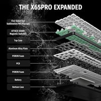 ATTACK SHARK X65PRO HE Wireless Gaming Billentyűzet, Rapid Trigger, 8000Hz, RGB - fehér 8