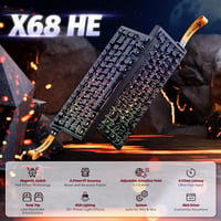 ATTACK SHARK X68 HE 8000Hz Gyors Mechanikus Gamer Billentyűzet, 0.01mm Pontosság, RGB Háttérvilágítás, Mágneses Kapcsolók, 60% Kompakt, PC/M 2