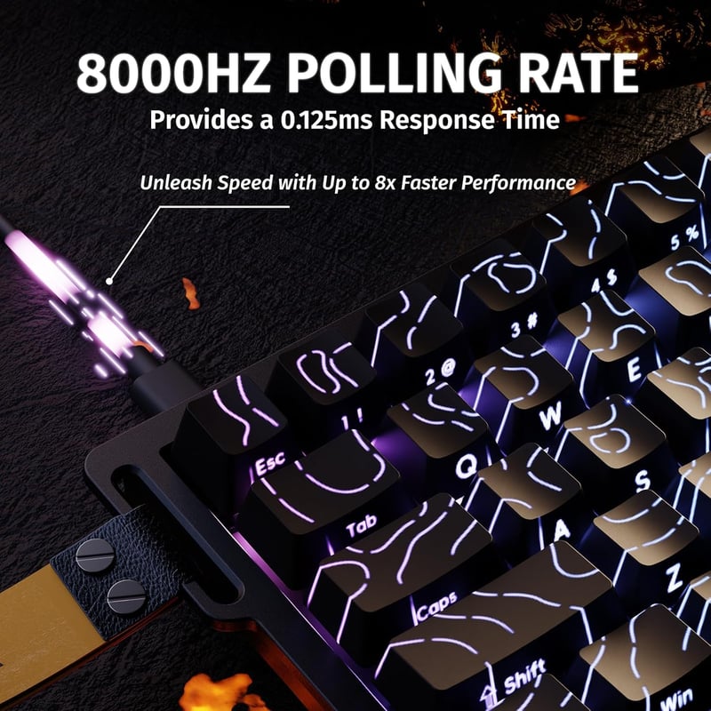 ATTACK SHARK X68 HE 8000Hz Gyors Mechanikus Gamer Billentyűzet, 0.01mm Pontosság, RGB Háttérvilágítás, Mágneses Kapcsolók, 60% Kompakt, PC/M
