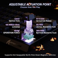 ATTACK SHARK X68 HE 8000Hz Gyors Mechanikus Gamer Billentyűzet, 0.01mm Pontosság, RGB Háttérvilágítás, Mágneses Kapcsolók, 60% Kompakt, PC/M 4