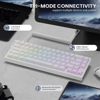 ATTACK SHARK X68PRO HE Vezeték Nélküli Gamer Billentyűzet, 0.01mm Gyors Ravasz, Mágneses Kapcsoló, 8000Hz, RGB, Win/Mac - Fehér 3