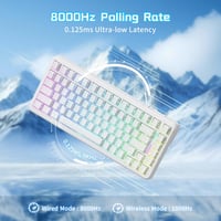 ATTACK SHARK X82PRO HE 75% Vezeték Nélküli Gaming Billentyűzet, Hall-Effekt Mágneses Kapcsolók, 0,01mm Állítható Érzékenység, 8kHz Válaszidő 3