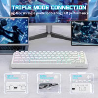 ATTACK SHARK X82PRO HE 75% Vezeték Nélküli Gaming Billentyűzet, Hall-Effekt Mágneses Kapcsolók, 0,01mm Állítható Érzékenység, 8kHz Válaszidő 6