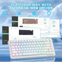 ATTACK SHARK X82PRO HE 75% Vezeték Nélküli Gaming Billentyűzet, Hall-Effekt Mágneses Kapcsolók, 0,01mm Állítható Érzékenység, 8kHz Válaszidő 8
