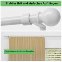 ATUHOLA matná biela garniža s konzolami, priemer 16 mm, 80-152 cm, nástenná, nastaviteľná na závesy 6