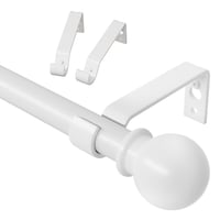 ATUHOLA matná biela garniža s konzolami, priemer 16 mm, 80-152 cm, nástenná, nastaviteľná na závesy 1
