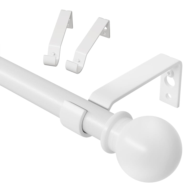 ATUHOLA matná biela garniža s konzolami, priemer 16 mm, 80-152 cm, nástenná, nastaviteľná na závesy