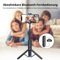 ATUMTEK 3 v 1 Bluetooth selfie tyč so statívom, výsuvná hliníková, s bezdrôtovým diaľkovým ovládaním, pre telefóny iPhone a Samsung, modrá 4