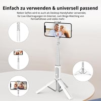 ATUMTEK 3 az 1-ben Bluetooth selfie bot állvánnyal - fehér 6