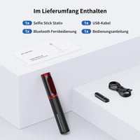 ATUMTEK 3 v 1 hliníkový selfie statív s Bluetooth diaľkovým ovládaním pre telefóny iPhone a Samsung, červený 8