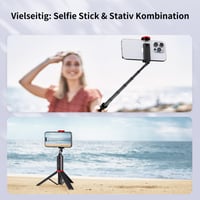 ATUMTEK 3 v 1 hliníkový selfie statív s Bluetooth diaľkovým ovládaním pre telefóny iPhone a Samsung, červený 6