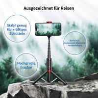 ATUMTEK 3 v 1 hliníkový selfie statív s Bluetooth diaľkovým ovládaním pre telefóny iPhone a Samsung, červený 5