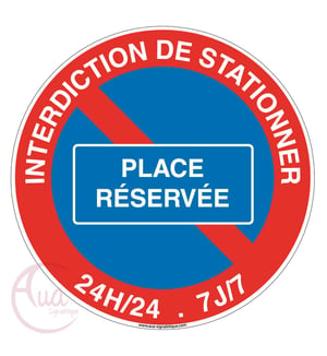 AUA SIGNALETIQUE zákaz parkovania tabuľka PVC – Ø 200 mm