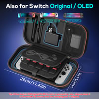 Auarte tvrdé puzdro na Nintendo Switch 2 / OLED / originálne s nabíjaním vnútri, držiakom na 22 herných kariet, priestorom na adaptér a ovládače Joy-Con, vhodné na cestovanie 6