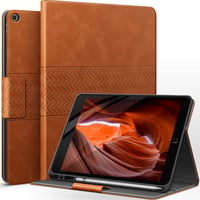 AUAUA iPad 10.2" Tok 8./7. Generációhoz (2020/2019) - Barna Műbőr Védőtok Apple Pencil Tartóval, Automatikus Alvás/Ébresztés Funkcióval 1