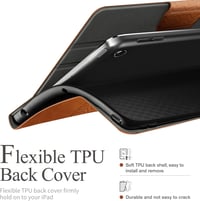 AUAUA iPad 10.2" Tok 8./7. Generációhoz (2020/2019) - Barna Műbőr Védőtok Apple Pencil Tartóval, Automatikus Alvás/Ébresztés Funkcióval 5