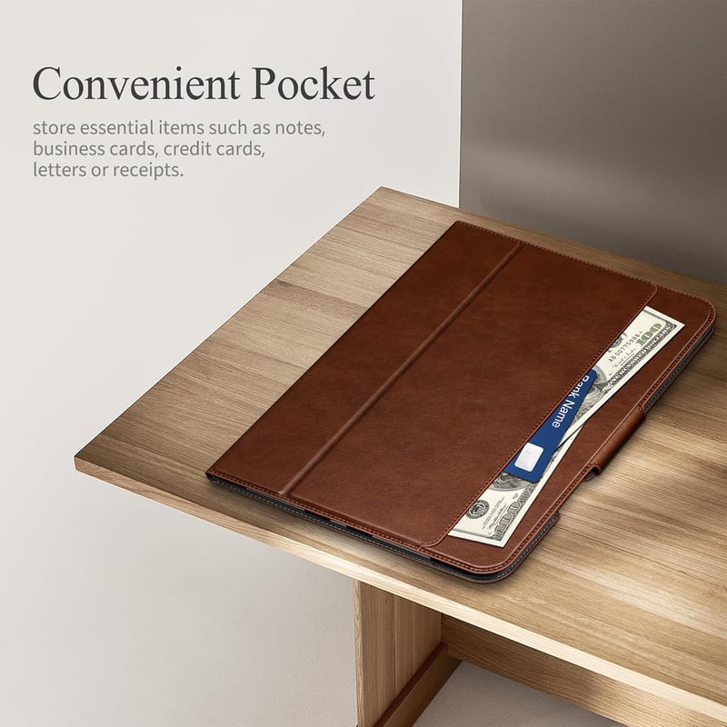 AUAUA iPad Air 11/10.9 Tok M3/M2/5/4 Generációhoz - Ceruza Tartóval, Zsebbel, Állvánnyal, Mágneses Zárral, Auto Alvás/Ébresztés Funkcióval, 