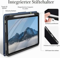 Husă AUAUA pentru iPad Air 13 inchi M3 M2 2025 2024 cu suport pentru creion, buzunar, unghiuri de vizualizare multiple, închidere magnetică, funcție auto sleep/wake, negru 5