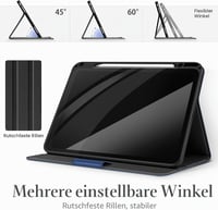 Husă AUAUA pentru iPad Air 13 inchi M3 M2 2025 2024 cu suport pentru creion, buzunar, unghiuri de vizualizare multiple, închidere magnetică, funcție auto sleep/wake, negru 7