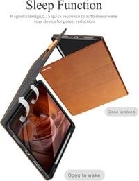 AUAUA iPad Air 13" M3/M2 Bőrtok - Barna Védőtok Ceruza Tartóval, Pencil Pro/USB-C Kompatibilis, Automatikus Alvó Funkcióval 6