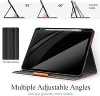 AUAUA iPad Air 13" M3/M2 Bőrtok - Barna Védőtok Ceruza Tartóval, Pencil Pro/USB-C Kompatibilis, Automatikus Alvó Funkcióval 5