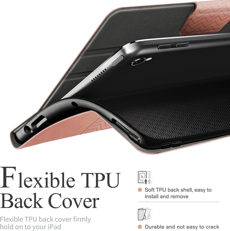 AUAUA iPad Air 3 2019/iPad Pro 10.5 Tok Apple Pencil Tartóval - PU Bőr Védőtok Automatikus Alvás/Ébresztés Funkcióval, Narancsbarna