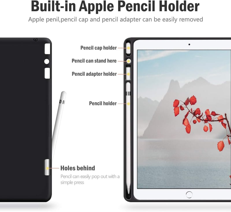 AUAUA iPad Air 3 2019/iPad Pro 10.5 Tok Apple Pencil Tartóval - PU Bőr Védőtok Automatikus Alvás/Ébresztés Funkcióval, Narancsbarna