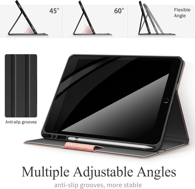 AUAUA iPad Air 3 2019/iPad Pro 10.5 Tok Apple Pencil Tartóval - PU Bőr Védőtok Automatikus Alvás/Ébresztés Funkcióval, Narancsbarna