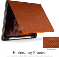 AUAUA iPad Air Tok 10.9-11" - Barna PU Bőr Védőtok Apple Pencil Tartóval, Automatikus Alvás/Ébresztés Funkcióval, M2/M3/5/4 Generációs Model 5