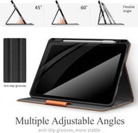 AUAUA iPad Air Tok 10.9-11" - Barna PU Bőr Védőtok Apple Pencil Tartóval, Automatikus Alvás/Ébresztés Funkcióval, M2/M3/5/4 Generációs Model 7