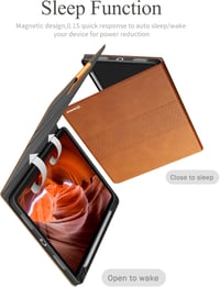 AUAUA iPad Air Tok 10.9-11" - Barna PU Bőr Védőtok Apple Pencil Tartóval, Automatikus Alvás/Ébresztés Funkcióval, M2/M3/5/4 Generációs Model 3