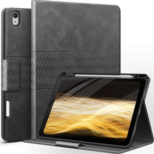 Husă AUAUA iPad Air Tok 10.9-11" - Gri, cu suport Apple Pencil, funcție de trezire/adormire automată, înveliș din piele PU, compatibilă iPad Air 4/5 Gene