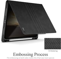 AUAUA iPad Air Tok 10.9-11" - Szürke Védőtok Apple Pencil Tartóval, Automatikus Alvás/Ébresztés Funkcióval, PU Bőr Borítás iPad Air 4/5 Gene 4