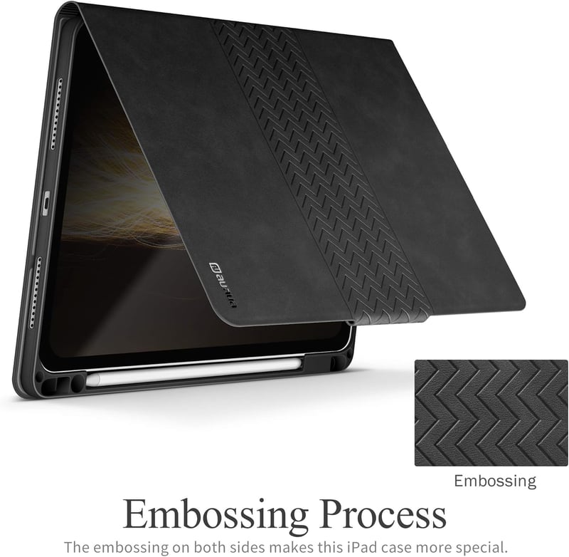 AUAUA iPad Air Tok 10.9-11" - Szürke Védőtok Apple Pencil Tartóval, Automatikus Alvás/Ébresztés Funkcióval, PU Bőr Borítás iPad Air 4/5 Gene