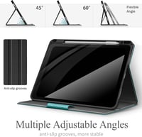 AUAUA iPad Air Tok 10.9-11" - Zöld PU Bőr Védőtok Apple Pencil Tartóval, Automatikus Alvás/Ébresztés Funkcióval, 4-5. Generációs Modellekhez 7