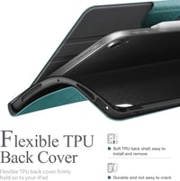 AUAUA iPad Air Tok 10.9-11" - Zöld PU Bőr Védőtok Apple Pencil Tartóval, Automatikus Alvás/Ébresztés Funkcióval, 4-5. Generációs Modellekhez 6
