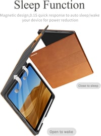 AUAUA iPad Mini 7 (2024) és Mini 6 (2021) Tok - 8,3 Hüvelykes Barna Állvány Védőtok Ceruza Tartóval, Mágneses Rögzítéssel és Automatikus Alv 7