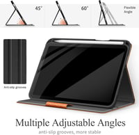 AUAUA iPad Mini 7 (2024) és Mini 6 (2021) Tok - 8,3 Hüvelykes Barna Állvány Védőtok Ceruza Tartóval, Mágneses Rögzítéssel és Automatikus Alv 3