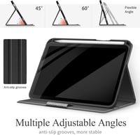 AUAUA iPad Mini 7 és 6 Tok 8,3 Hüvelykes Állvány Funkcióval, Ceruza Tartóval, Mágneses Rögzítéssel és Auto Alvás/Ébresztés Funkcióval - Szür 3