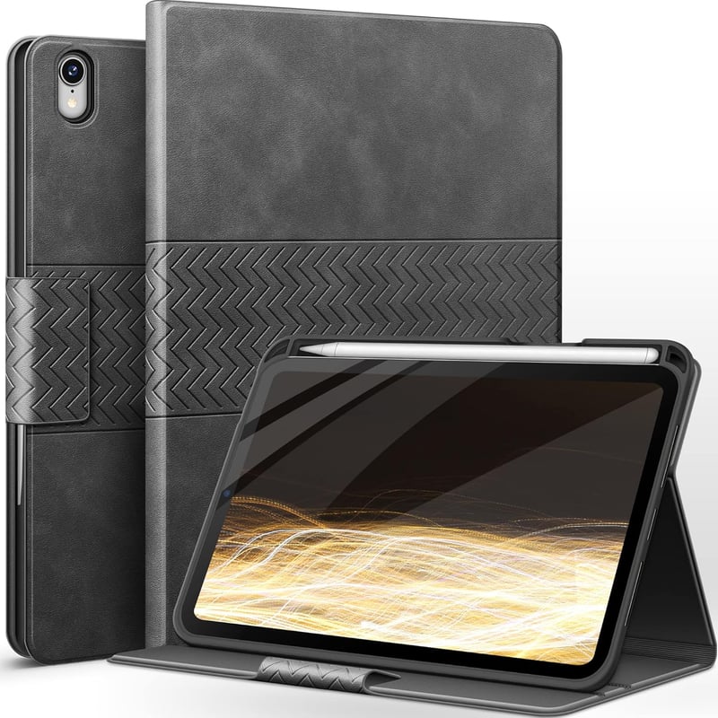 AUAUA iPad Mini 7 és 6 Tok 8,3 Hüvelykes Állvány Funkcióval, Ceruza Tartóval, Mágneses Rögzítéssel és Auto Alvás/Ébresztés Funkcióval - Szür