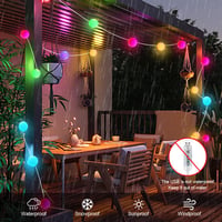 AUAUY pametni USB LED svjetlosni niz s kuglicama, 5 m, 33 LED diode, s daljinskim upravljačem i aplikacijom, dekoracija za unutarnje i vanjske prostore s promjenom boja za božićno drvce, zabave i vjenčanja 7