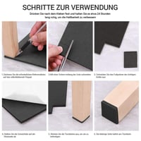 Samolepiace plstené podložky Auckpure, 3 kotúče, čierna plsť 100x10 cm, 100x5 cm, 100x2 cm, ochranné klzáky na nábytok, stoličky a stoly 4
